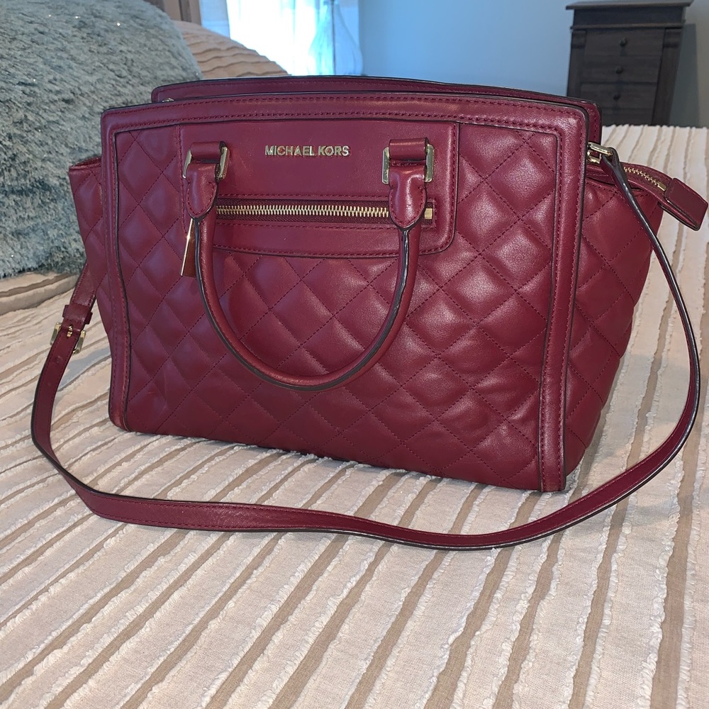 Maroon Michael Kors Bag
